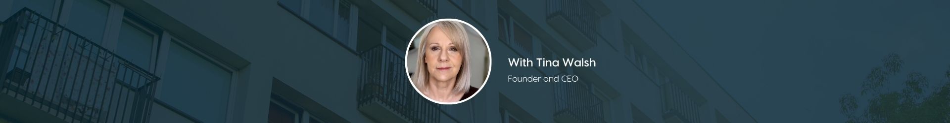 Tina Walsh, CEO of NAPSA, standing in front of a deteriorated property, symbolising a failed property deal.